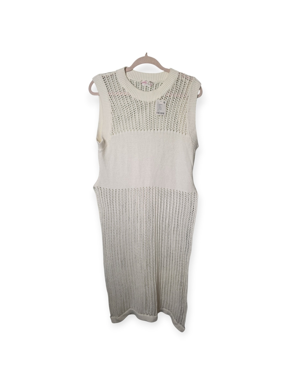 Women's NWT Free People ivory crochet midi swim cover-up, one size‎